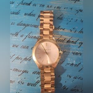 Michael Kors Gold and Rose Gold Watch